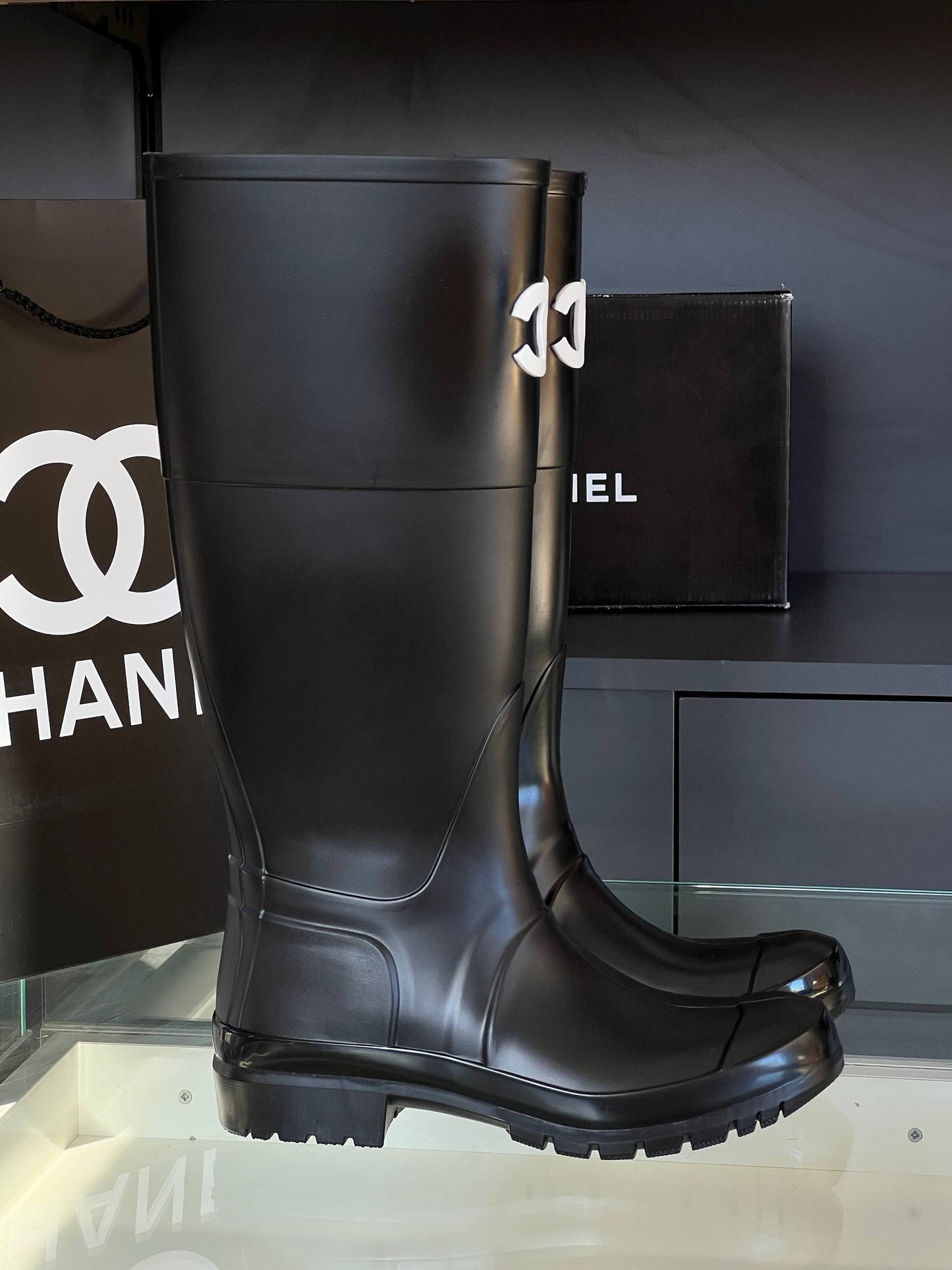 Rain Leather Boots